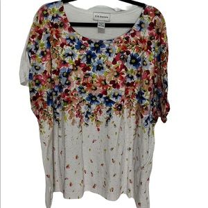 C.D. Daniels sparkly floral short sleeve top